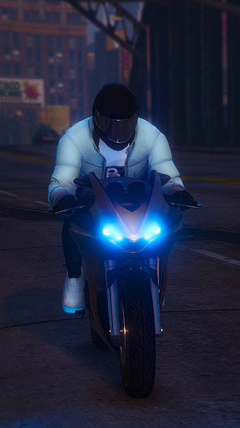 Gta V, gold, motorcycle, sports_equipment, books, blue, neon, good, bike HD phone wallpaper