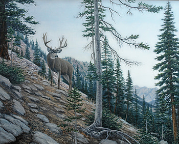 HIGH COUNTRY, HIGH, COUNTRY, DEER, PAINTING, MULE HD wallpaper