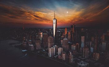 City, Sunset, Aerial, New York, Usa, , Building, Cityscape, Manhattan, Sky, Skyscraper, Cities HD wallpaper