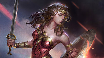 ArtWonder Woman, wonder-woman, superheroes, artist, artwork, deviantart HD wallpaper