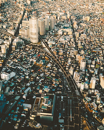 Cities, Roads, City, View From Above, Roof, Roofs HD phone wallpaper