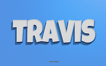 Travis, blue lines background, with names, Travis name, male names, Travis greeting card, line art, with Travis name HD wallpaper
