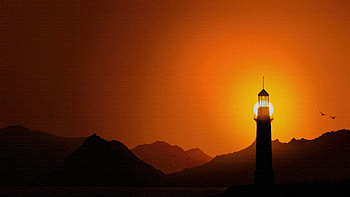 Lighthouse Sunset Evening, lighthouse, evening, sunset, artist, artwork, digital-art, artstation HD wallpaper