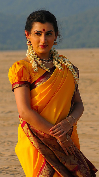 Archana Veda, telugu actress, saree lover HD phone wallpaper