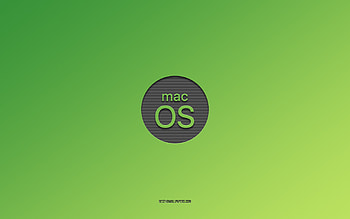MacOS green logo, , minimalism, green background, macOS, OS, macOS logo, macOS emblem HD wallpaper