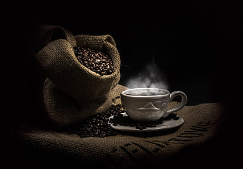 Dark coffee cup allure, Mysterious and captivating, Coffee cup aesthetic, Moody coffee scenes HD wallpaper