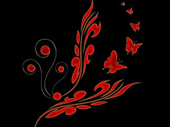 Red butterflies, butterflies, red HD wallpaper