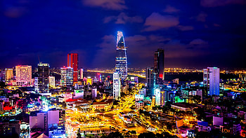 Night Vietnam, Saigon Ho Chi Minh City, Urban lights, Vibrant cityscape HD wallpaper