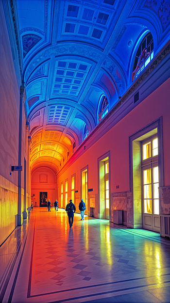 **Vibrant Hallway: A Stunning **, architecture HD phone wallpaper