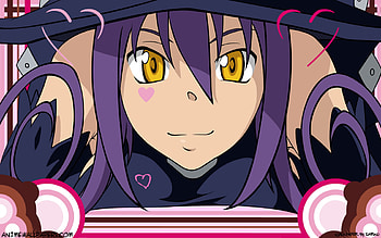 Blair, yellow eyes, purple hair, cute, long hair, beauty, witch, hearts, sexy, smile, hot, girl, beautiful, catgirl, purple, anime girl, pink, anime, love, soul eater HD wallpaper