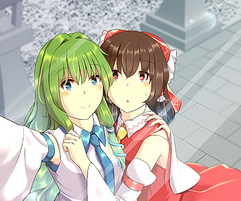 Reimu Hakurei & Sanae Kochiya, Sanae Kochiya, Reimu Hakurei, Anime, Touhou HD wallpaper