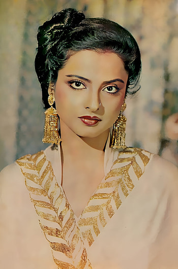 Rekha, vintage, Bollywood actress HD phone wallpaper