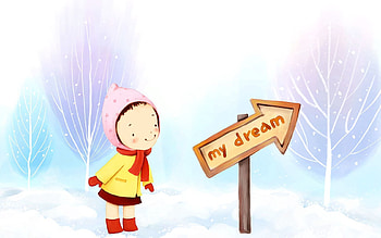 Winter, Snow, Miscellanea, Miscellaneous, , Drawing, Girl, Pointer, Dreams, Reverie HD wallpaper