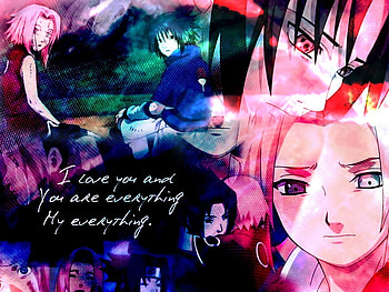 Sakura & Sasuke, by, girl, anime, love HD wallpaper