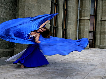 BLUE DRESS, blue, dress, pretty, female HD wallpaper