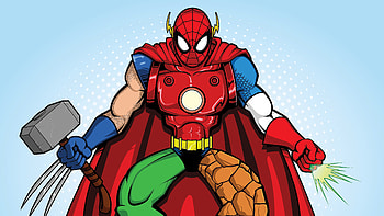 Dc Mashup , spiderman, superheroes, behance HD wallpaper