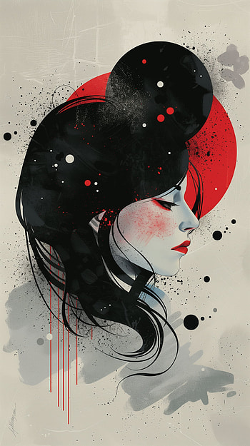 Emo Elegance: This Cool, emo, emo girl, woman, portrait, illustration HD phone wallpaper