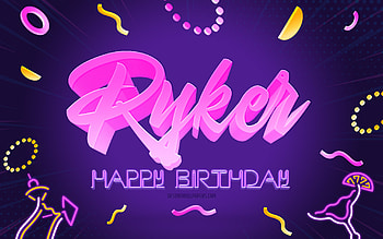 Happy Birtay Ryker, , Purple Party Background, Ryker, creative art, Happy Ryker birtay, Ryker name, Ryker Birtay, Birtay Party Background HD wallpaper