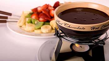 Fruits, Food, Chocolate, Desert, Candle, Fondue HD wallpaper