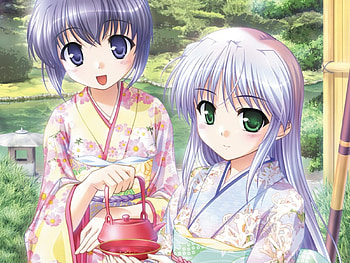 Smile, summer, anime, anime girls, pond HD wallpaper