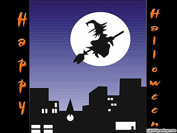 Halloween nigth, halloween, city, nigth, witch HD wallpaper