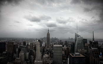 Gray Cloudy Sky, Cloudy cityscape, Urban beauty, Moody metropolis HD wallpaper
