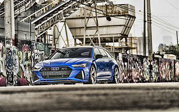 Audi RS6 Avant, 2021, front view, exterior, blue station wagon, new blue RS6 Avant, German cars, Audi HD wallpaper