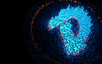 Dogecoin, , dark background, cryptocurrency, Dogecoin sign, Dogecoin 3d blue sign, Dogecoin background HD wallpaper