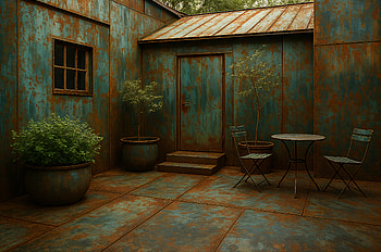 Verdigris Courtyard Bistro —, Patio, Potted Plant HD wallpaper
