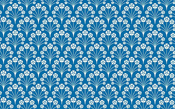 Texture, blue, white, flower, paper, pattern HD wallpaper