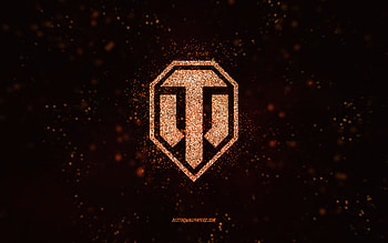WOT glitter logo, , black background, World of Tanks logo, WOT logo, orange glitter art, WOT, creative art, WOT orange glitter logo, World of Tanks HD wallpaper
