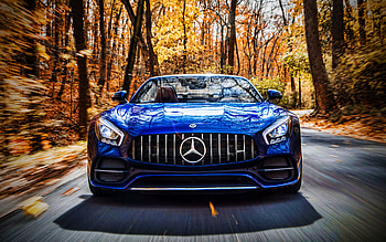Mercedes-AMG GT, highway, 2021 cars, front view, C190, supercars, sportscars, 2021 Mercedes-AMG GT, german cars, Mercedes HD wallpaper
