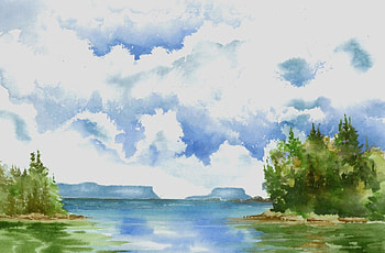 Clouds Over Lake, clouds, trees, sky, water, lake HD wallpaper