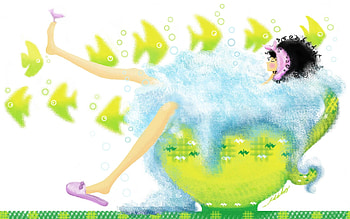 Miscellanea, Miscellaneous, Girl, Foam, Bathroom HD wallpaper