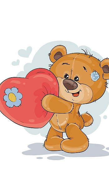 Teddy Bear Love, Cartoon HD phone wallpaper