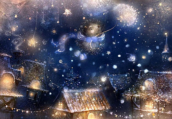 Polina Yakovleva (Smokepaint), night, painting, fantasy, art, sky, polina yakovleva HD wallpaper
