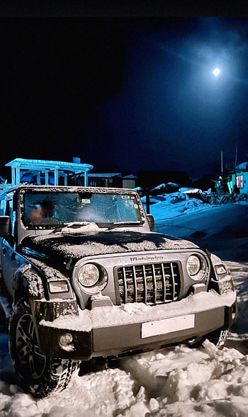 Thar, moon, car, light, night HD phone wallpaper
