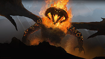 Balrog, Lord of the Rings, Fantasy battles, backgrounds HD wallpaper