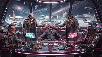 Galactic Mafia Council —, Poker, Casino, Space Station, Sci Fi HD wallpaper