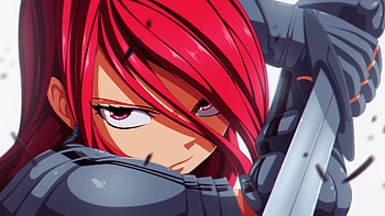 Erza, Fairy Tail, Scarlet , Panda artwork HD wallpaper