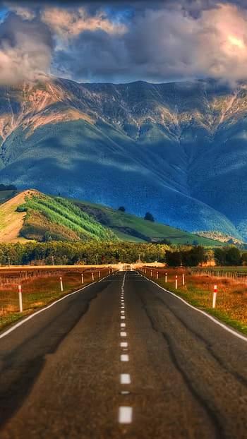 Road Tripping, New Zealand, man made, road HD phone wallpaper