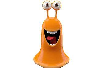 Miscellanea, Miscellaneous, Smile, Monster, White Background, Orange Slug HD wallpaper