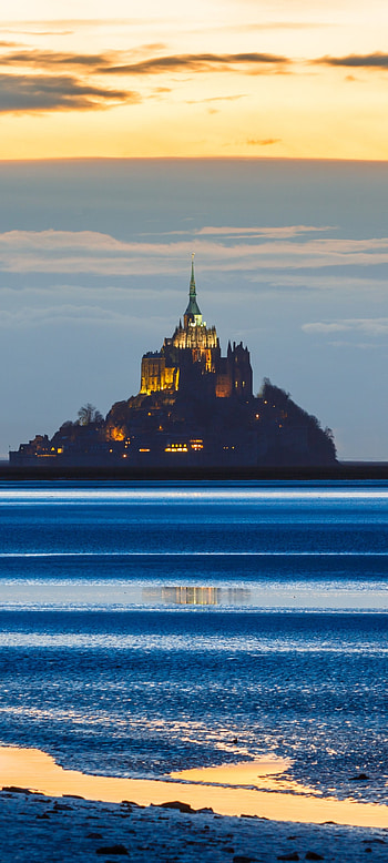 Mont Saint Michel, Travels, Religious, Island HD phone wallpaper