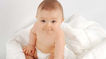 Beautiful Cute Boy Toddler Is Sitting On White Cloth In White Background Wearing White Panties Cute HD wallpaper