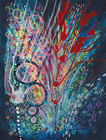 Abstract, Patterns, Circles, Multicolored, Motley, Lines, Watercolor HD phone wallpaper