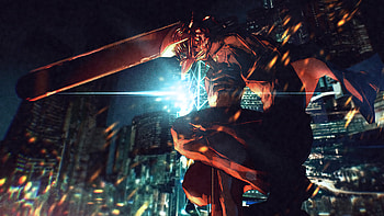 Chainsaw Man — Neon Night Rampage, Chainsaw Man HD wallpaper