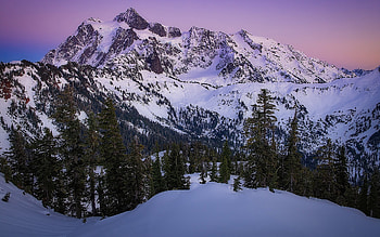 Mount Shuksan Washington, winter, snow, washington, mount shuksan HD wallpaper