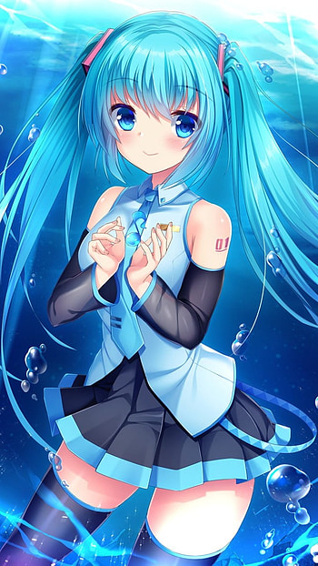 Anime, mavi, renk, kiz HD phone wallpaper