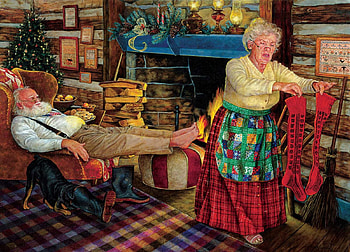 The Warm Scent of Home, room, man, woman, artwork, painting, coza HD wallpaper