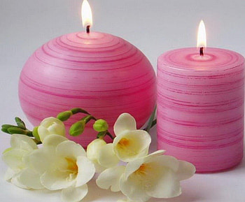 Flames and orchids, pink, white, flames, candles, flowers, orchids HD wallpaper